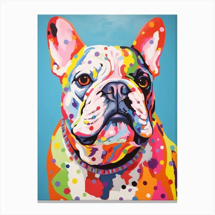 Bulldog Pop Art Inspired 1 Canvas Print by PopArt Pals