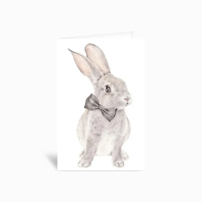 Bunny 4×6 Greetings Card by Carmen Hui