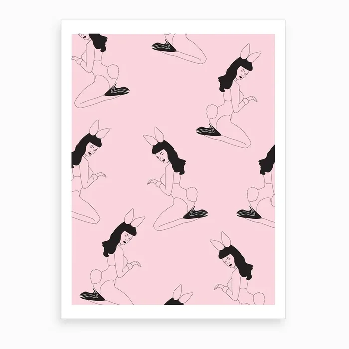 Bunny Pin Up Art Print by Girl Visual