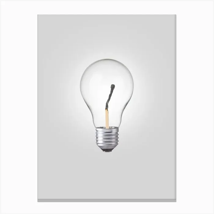 Burned Idea Canvas Print by 360brain
