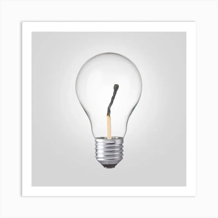 Burned Idea Square Art Print by 360brain