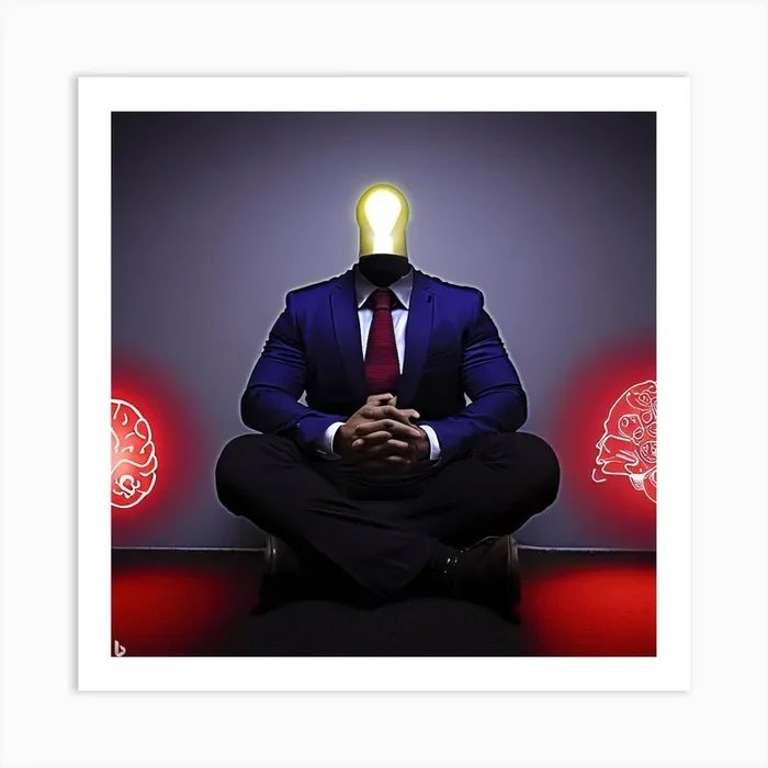Businessman With Brain And Light Bulb Art Print by cupcakeTree