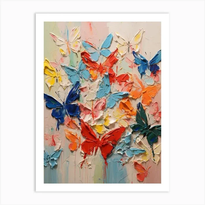Butterflies Abstract 1 Art Print by Abstract Art Expressions