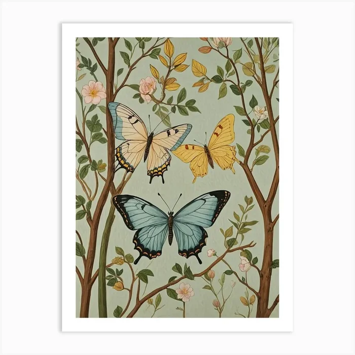Butterflies In A Tree Art PrintDP by Daydream Pacific
