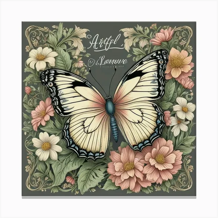 Butterfly Nature Art Wings Of Grace (3) Canvas Print by Hamza