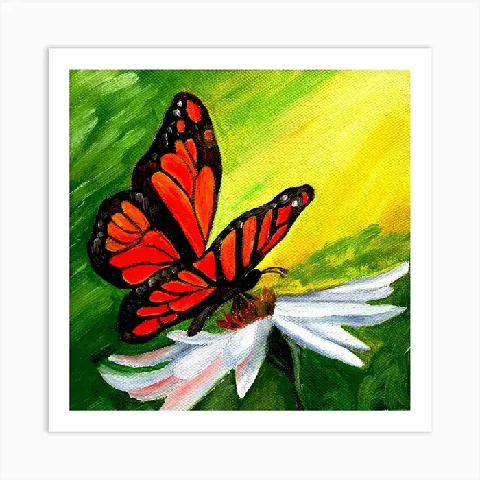 Butterfly On A Flower 1 Art Print by Super_Art