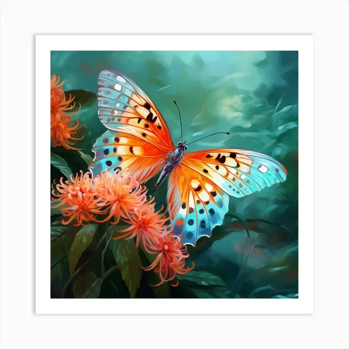 Butterfly On A Flower Art Print by DBmedia