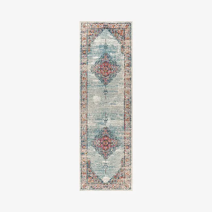 Cadiz Vintage Medallion Runner Rug – Coral / Turquoise by JONATHAN Y