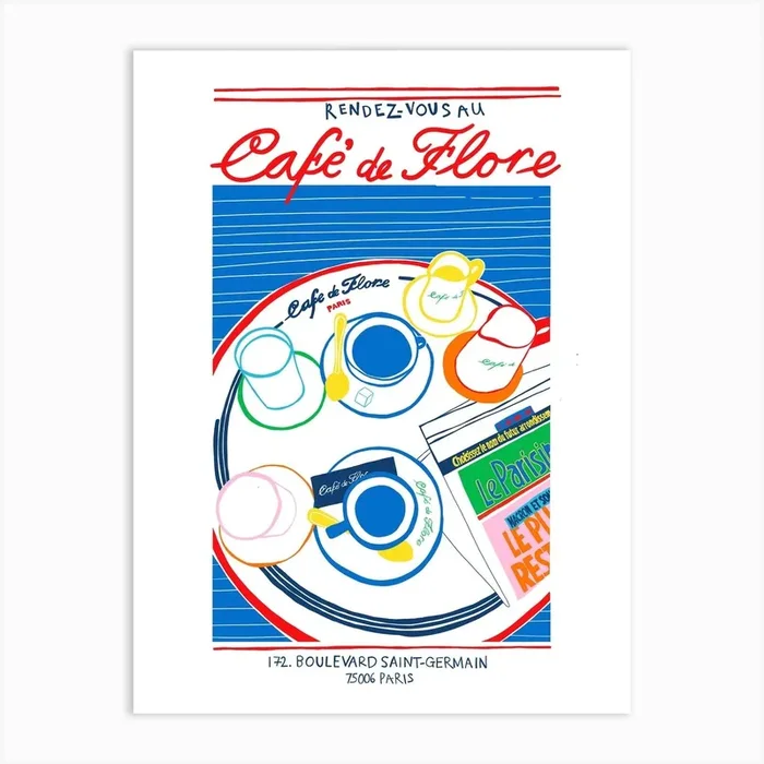 Cafe de Flora, Paris Art Print by Molly Gransden