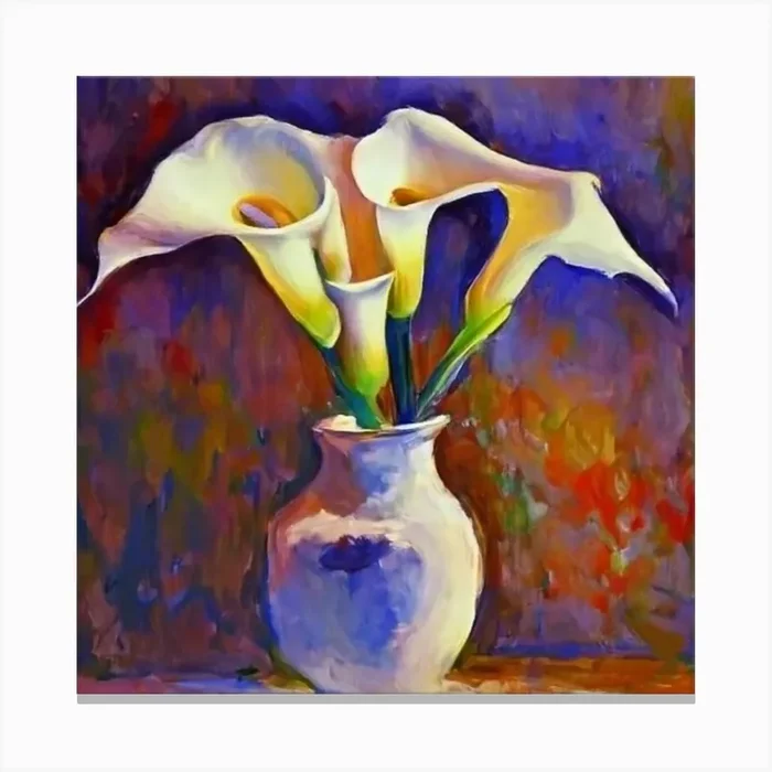 Calla Lily Vase Canvas Print by AleR2007