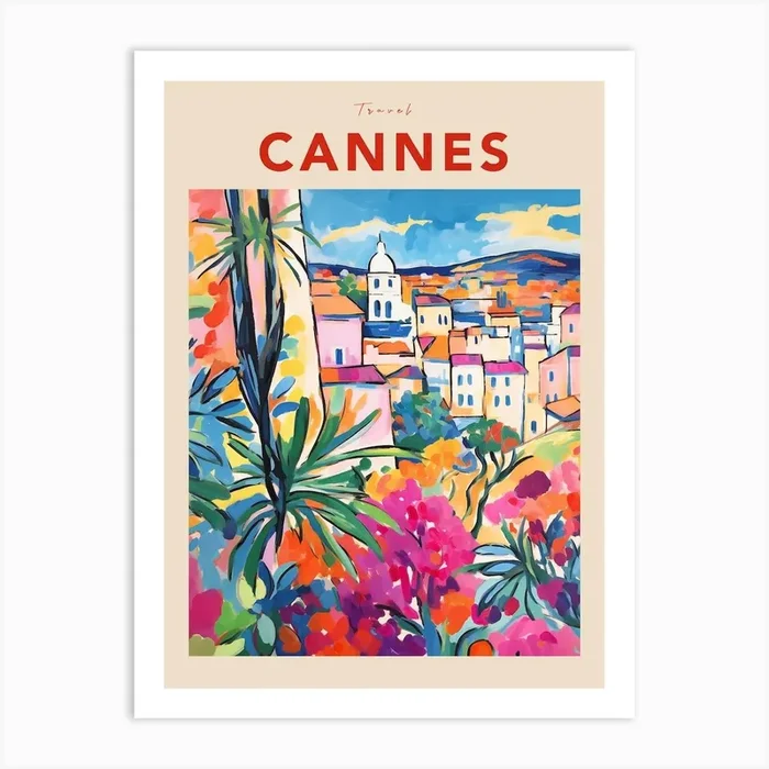 Cannes France 8 Fauvist Travel Poster Art Print by MedArt