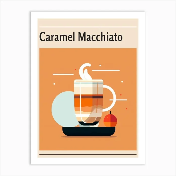 Caramel Macchiato Midcentury Modern Poster Art Print by Artful Appetite