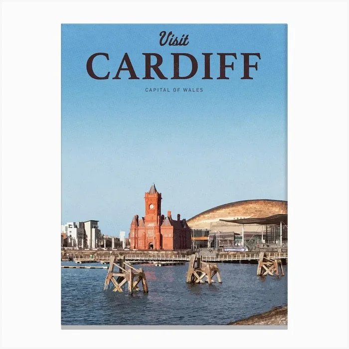 Cardiff City Centre Canvas PrintMC by Mercury Club