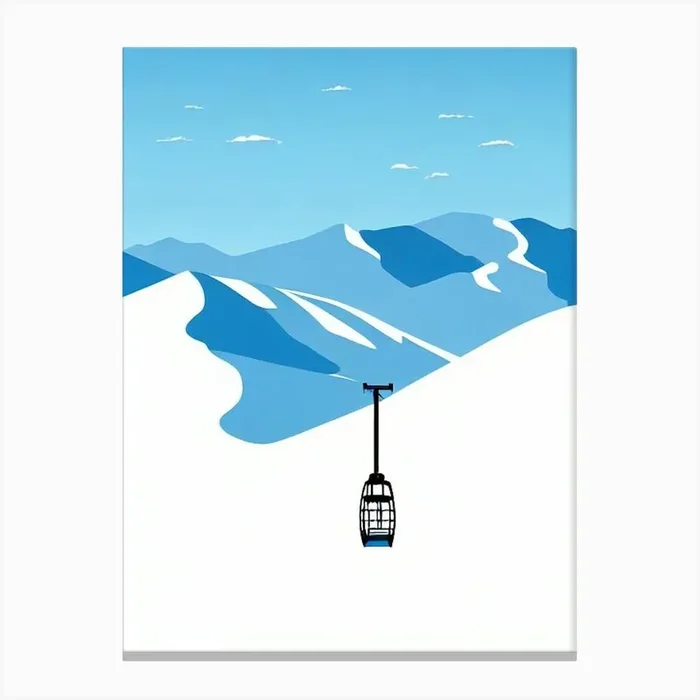 Cardrona, New Zealand Minimal Skiing Poster Canvas Print by Piste Posters