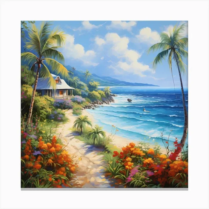 Caribbean Canvas Retreat Canvas Print by Quantum Vivid Digital Art