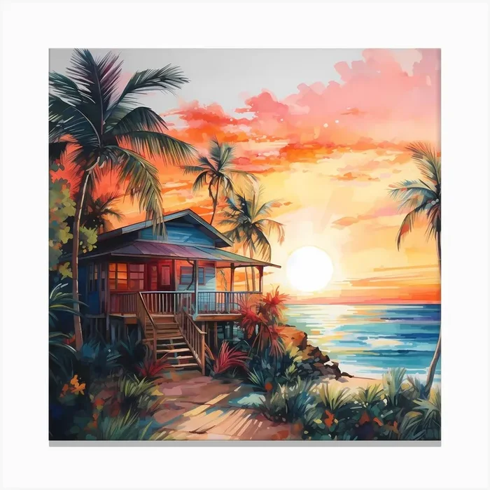 Caribbean Dreaming Canvas Print by Quantum Vivid Digital Art