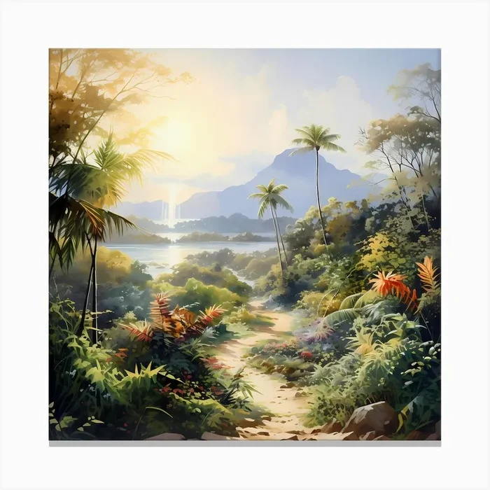 Caribbean Retreat Canvas Print by Quantum Vivid Digital Art