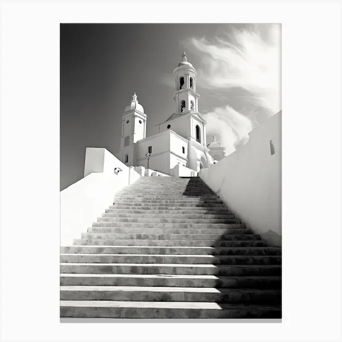 Cartagena, Spain, Black And White Photography 4 Canvas Print by Monochrome Vistas