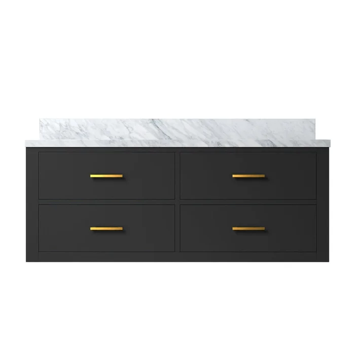 Castor 48 in W x 22 in D Black Double Bath Vanity