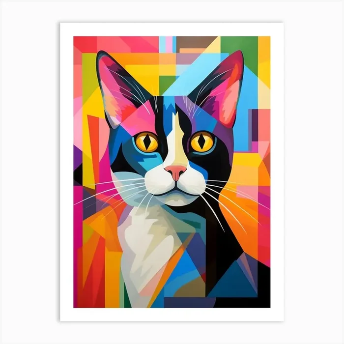 Cat Abstract Pop Art 3 Art Print by Abstract Art Expressions