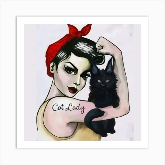 Cat Lady Art Print by mamodesign