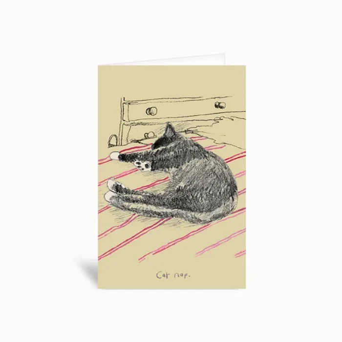Cat Nap Greetings Card by Poet & Painter Ltd