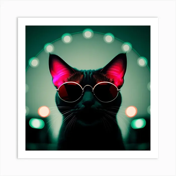 Cat With Sunglasses Art Print by ZCOGRAPHICS