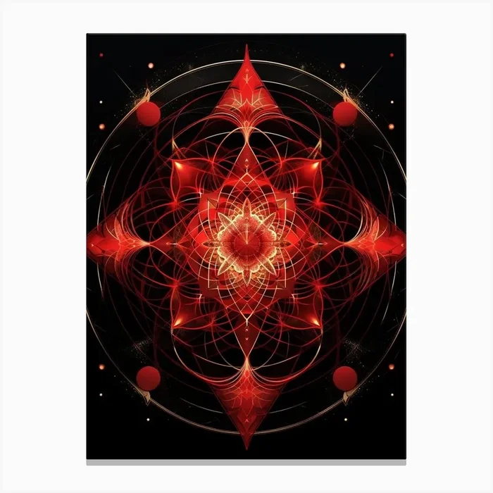 Celestial Abstract Geometric Illustration 8 Canvas Print by Abstract Art Expressions