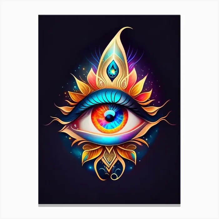 Celestial Eye, Symbol, Third Eye Tattoo 2 Canvas PrintSE by Symbolic Expressions