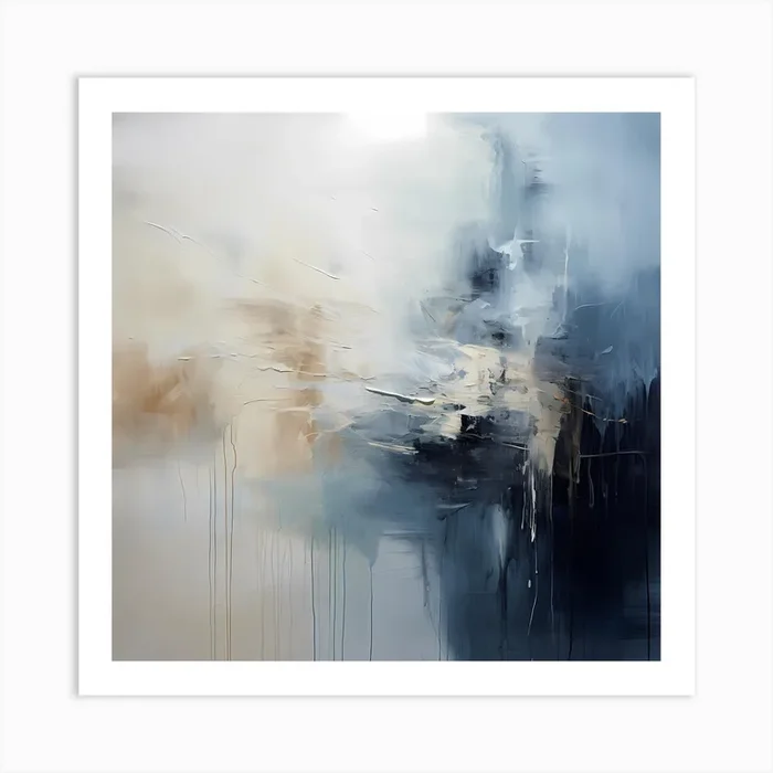 Cerulean Dreams: Sublime Strokes Art Print by Quantum Vivid Digital Art