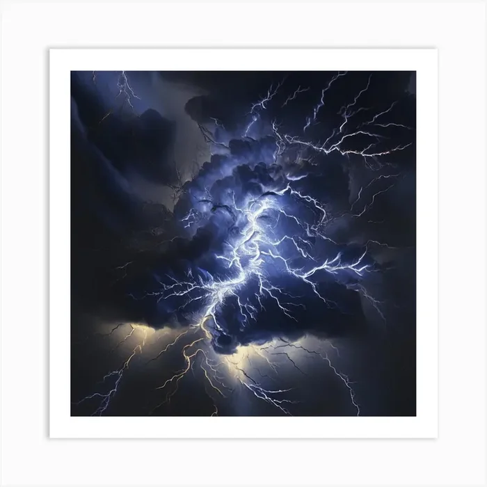 产品名称中包含顶级域名,检查并适当处理后再继续! Lightning In The Sky 4 Art PrintK by K.ES.Fosters.Enterprises