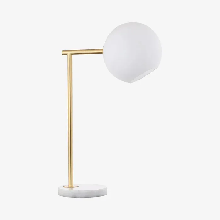 Charles LED Table Lamp – Gold / White – Metal / Marble by JONATHAN Y