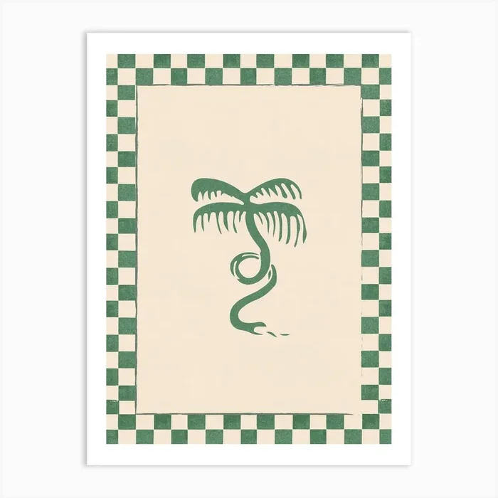 Checkered Wall Art Retro Print Abstract Boho Printable Art INSTANT DOWNLOAD Art Print by Think Beach House