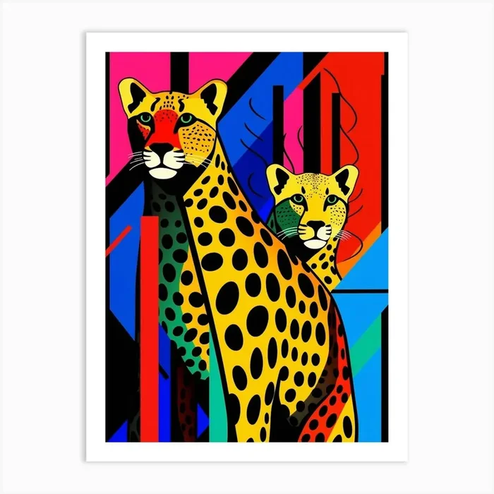 Cheetah Abstract Pop Art 3 Art Print by Abstract Art Expressions