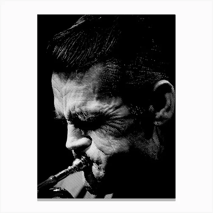 Chet Baker Line Art Illustration Canvas PrintAB by Andika Bahtiar