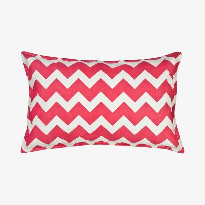 Chevron Cotton Canvas Pillow – Pink by The Cozy Cloth