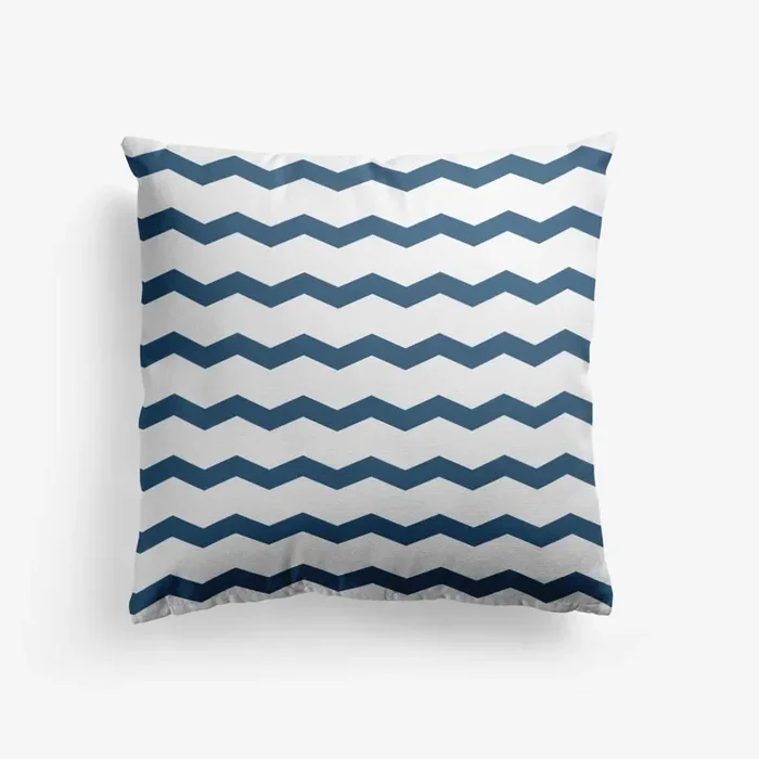 Chevron In Navy Cushion by Mambo