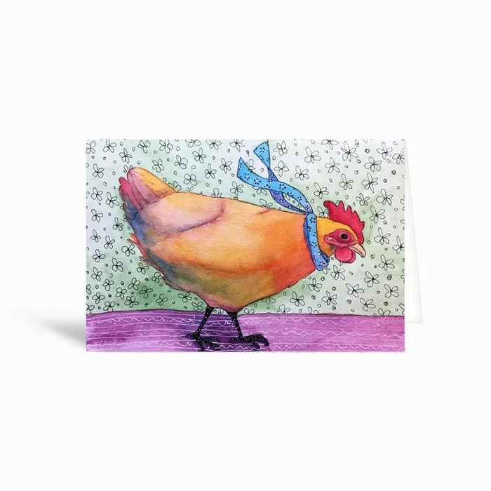 Chicken Style Greetings Card by Kerrie Hubbard