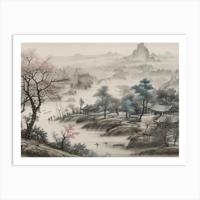 Chinese Landscape 6 Art PrintCZ by Count Zero