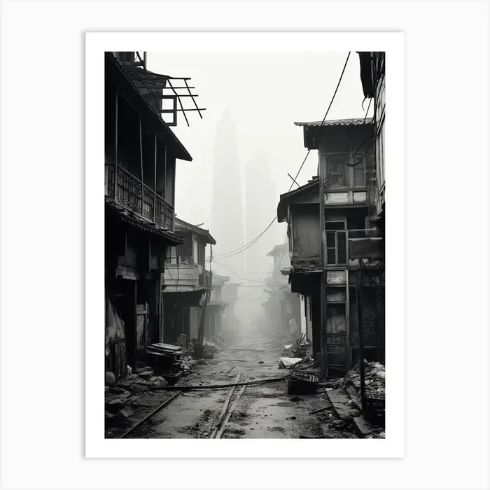 Chongqing, China, Black And White Old Photo 4 Art Print by Monochrome Vistas