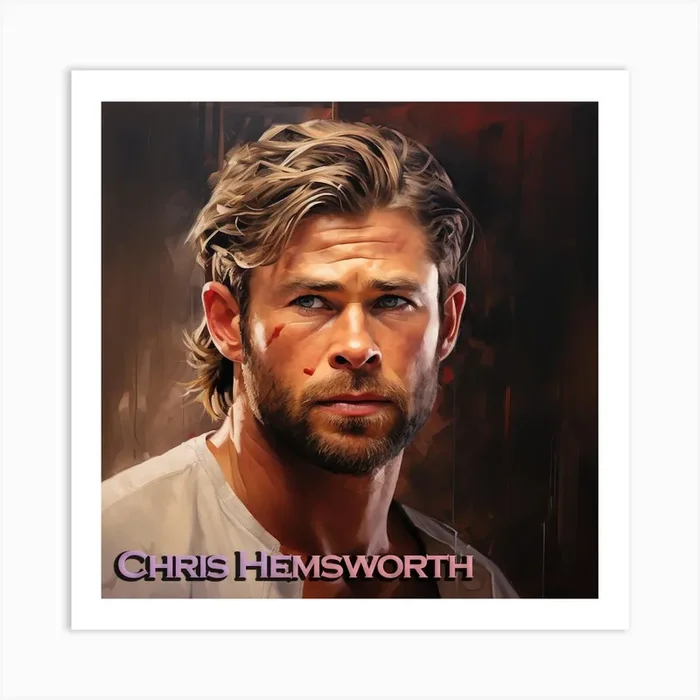Chris Hemsworth 1 Art Print by Creating professional oil paintings out of any small idea