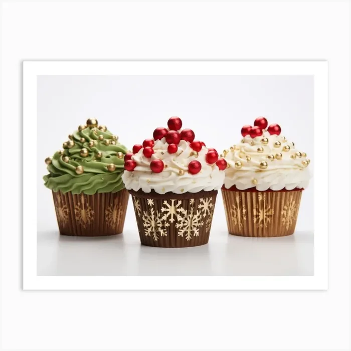 Christmas Cupcakes Art Print by DBmedia