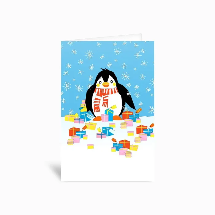 Christmas Penguin Greetings Card by Pia Kolle
