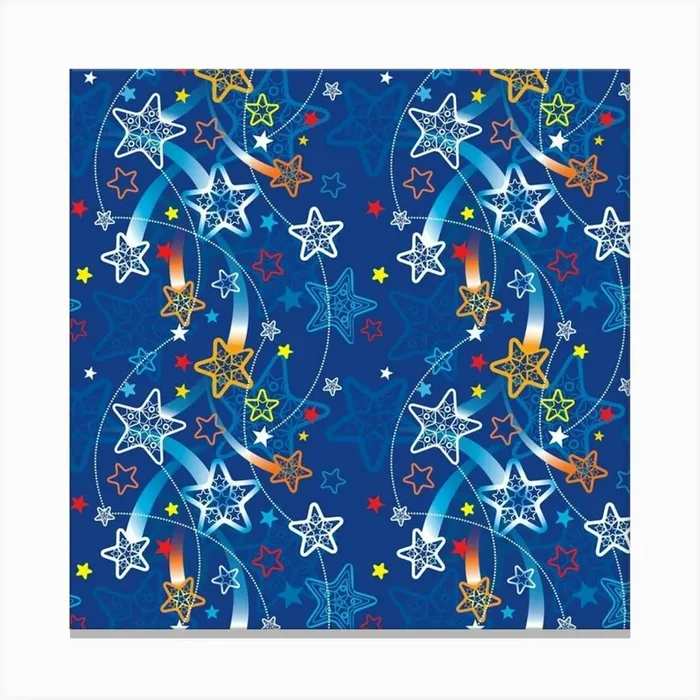Christmas Stars Pattern Star Canvas Print by Etnousta
