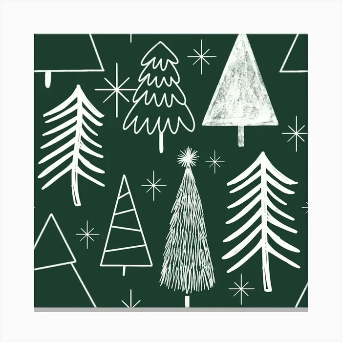 Christmas Tree Evergreen Tree Pine Tree Green Canvas Print by Susana Costa