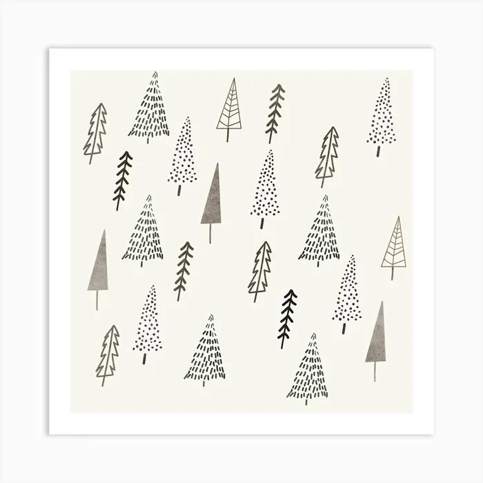Christmas Tree Trees Nature Art Print by Etnousta