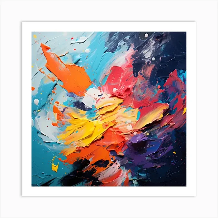 Chromatic Canvas: Impressionistic Intensity Art Print by Quantum Vivid Digital Art