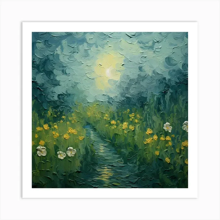 Claude’s Brushstroke Ballet Art Print by Quantum Vivid Digital Art