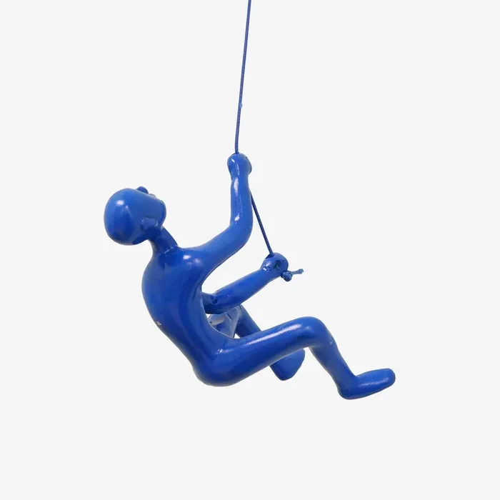 Climbing Man Wall Decor – Blue by Climbing Man Wall Art