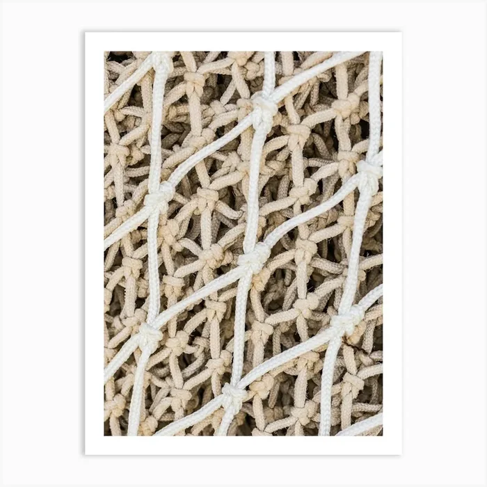 Close Up Of A Fishing Net maritime Art Print by imagine